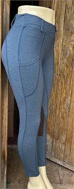 NO Stick Seat WITH Knee Patch Cargo Euroseat Tights For Riding